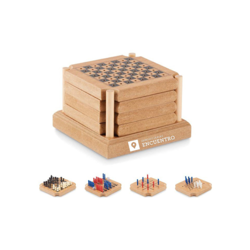 Set de 4 posavasos de corcho con juegos
